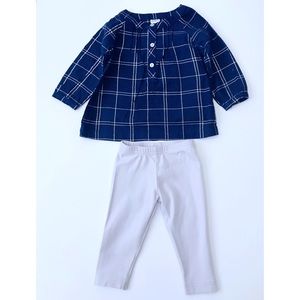 Carter’s Blue W/Silver Stripes Top/ silver pants